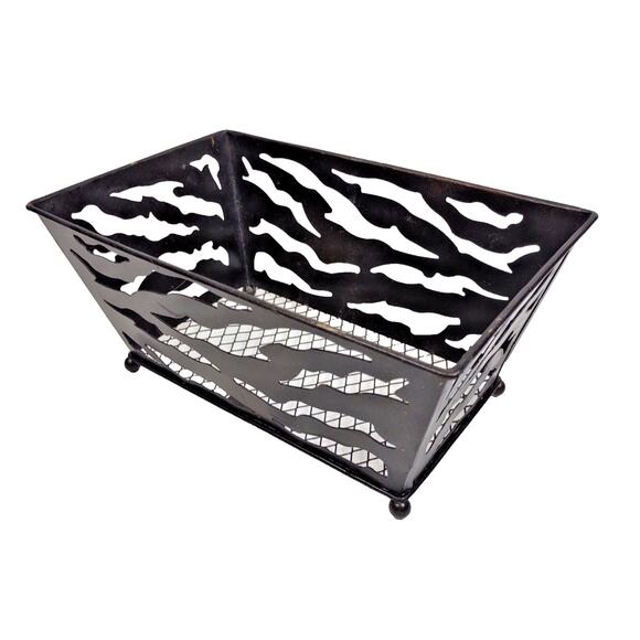 VTG Perfume Gift Basket Vanity Storage Bronzed Metal Cut Outs Ornate Regency 9" - Picture 2 of 9